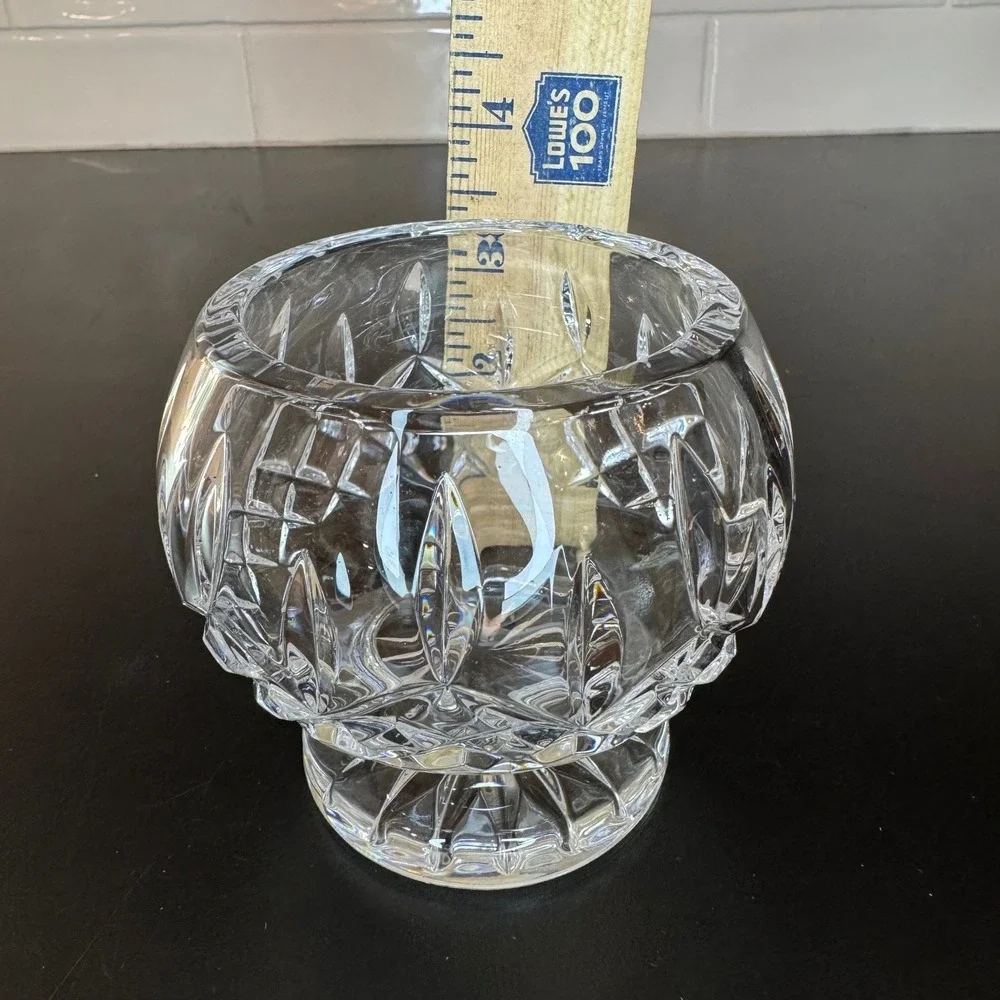 Waterford Crystal Votive Candle Holder Home Decor 3.5in Clear Glandore Cut Glass